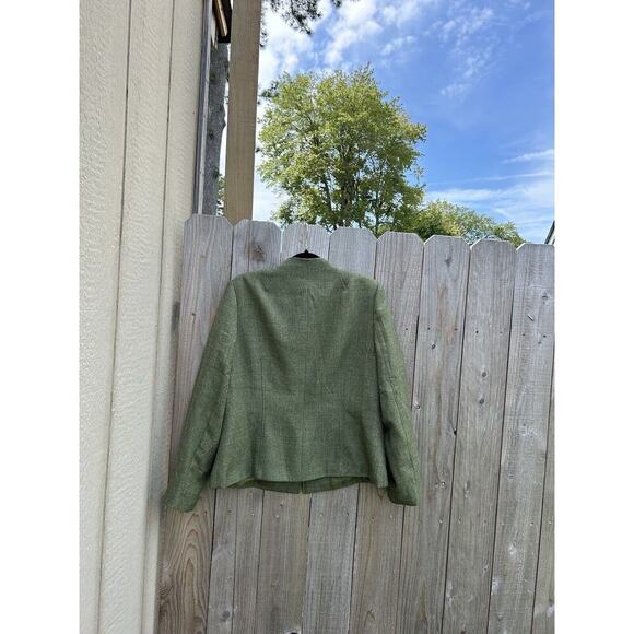 Rafael Woman’s Jacket Blazer full zip Green Career Dress Size 14 Fall Winter - Picture 5 of 8